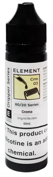 Essência para Vaper Element E-Liquid Dripper Series Crema 3mg Nicotina - 60mL