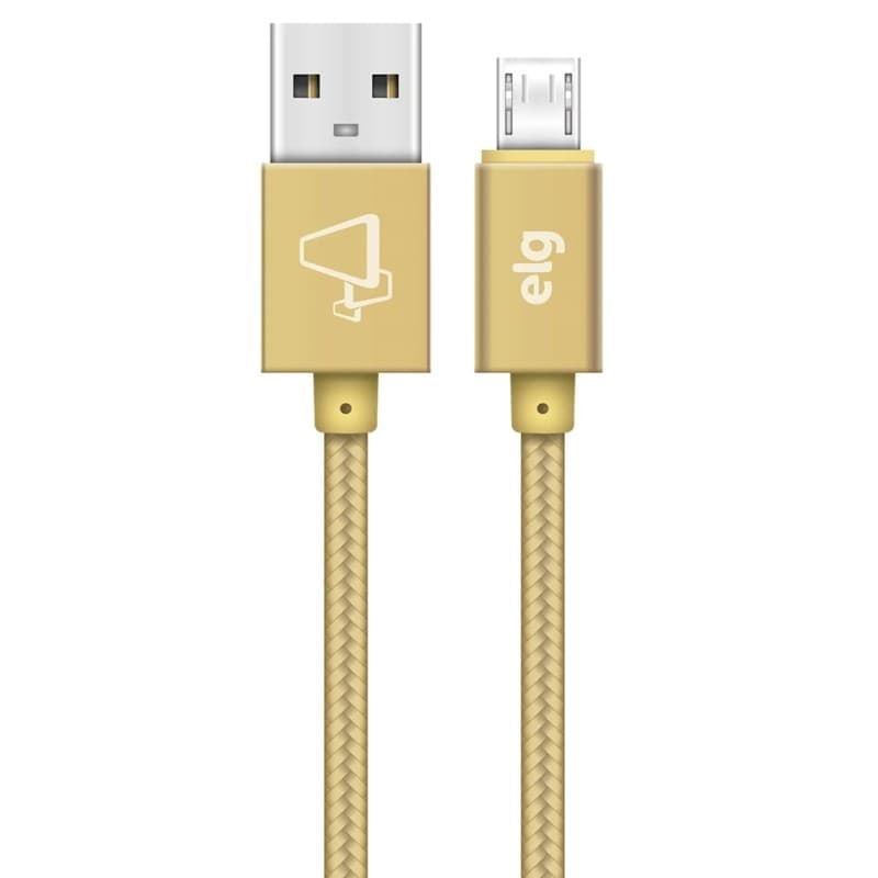 Cabo Micro USB ELG Nylon M510BG (1m) Dourado 1
