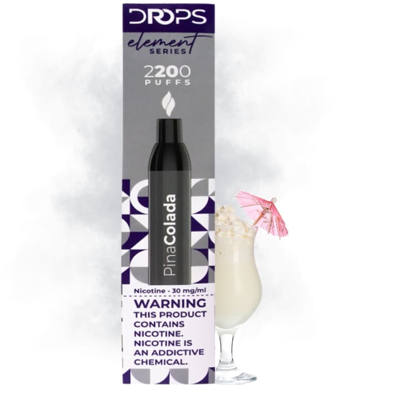 Vaper Descartável Drops Element Series 30mg Nicotina 2200 Puffs - Pina Colada