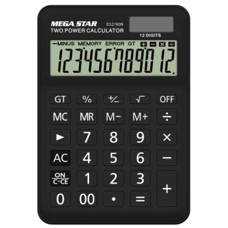 Calculadora MegaStar DS2780N 12 Dígitos - Black
