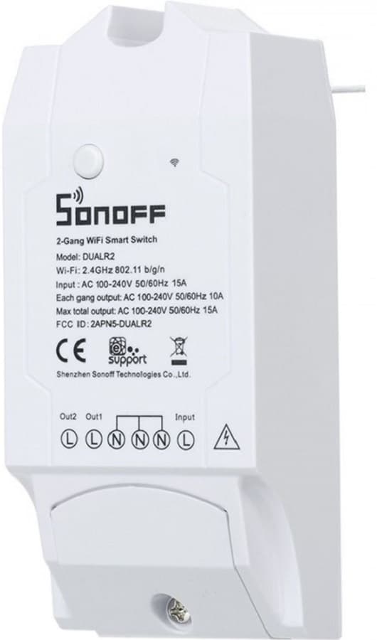 Interruptor Smart Sonoff DUALR2 Wi-Fi/3500W Branco