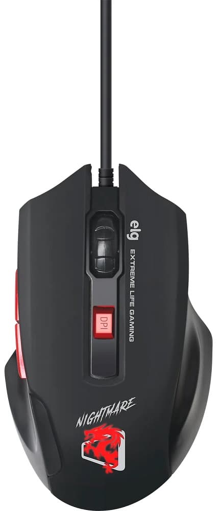 Mouse Gamer ELG MGNM NIGHTMARE LED Preto