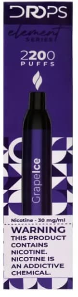 Vaper Drops Element Series Descartável 30mg Nicotina 2200 Puffs - Grape Ice