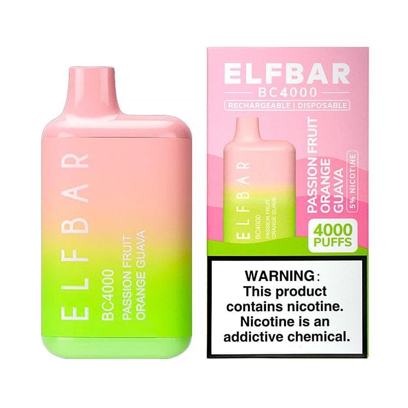 Vaper Pod Descartável Elfbar BC4000 5% Nicotina 4000 Puffs - Passion Fruit Orange Guava