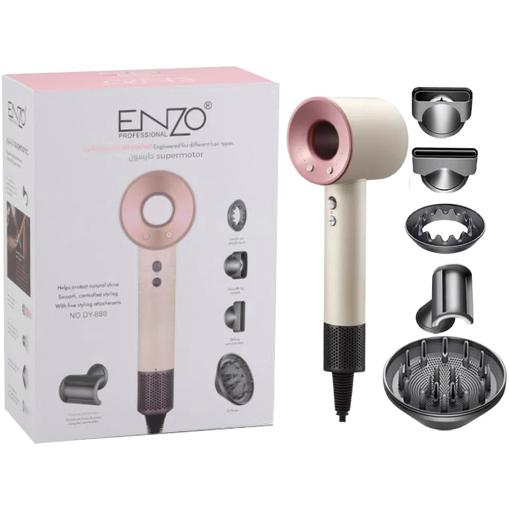 Secador de Cabelo Enzo Supermotor DY-888 1600W 220V - Pink