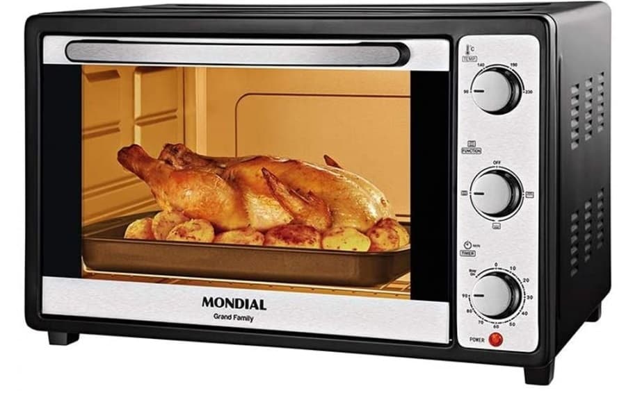Forno Elétrico Mondial Grand Family FR-19 de 48L 1800W - Preto/Prata