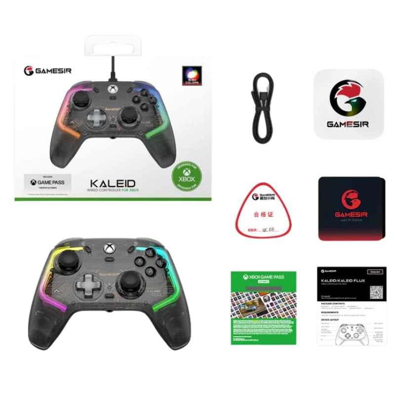 Controle GameSir Kaleid Xbox Series X|S/Xbox One/Windows Black/RGB + Xbox Game Pass 1 Mes 4