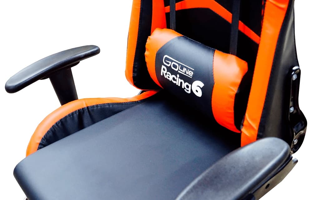 Cadeira Gaming Goline GL-RCN6 Racing 6 - Preto/Laranja 1
