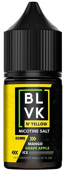 Essência para Vaper BLVK N'Yellow Nicotine Salt Mango Grape Apple Ice 35mg Nicotina - 30ml