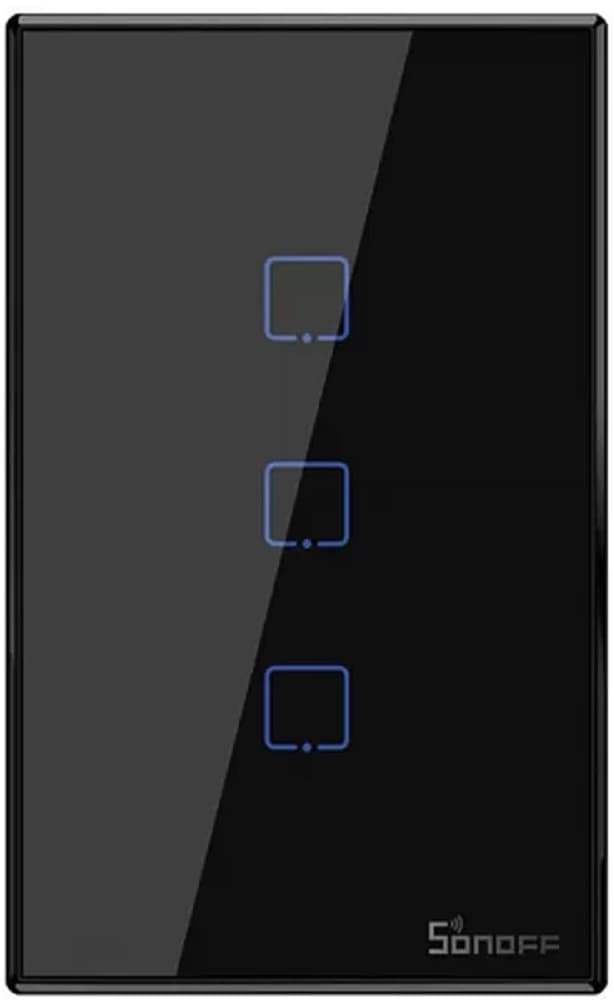 Interruptor De Parede Smart Sonoff T3US3C Wi-Fi/3 Botões Bivolt - Black