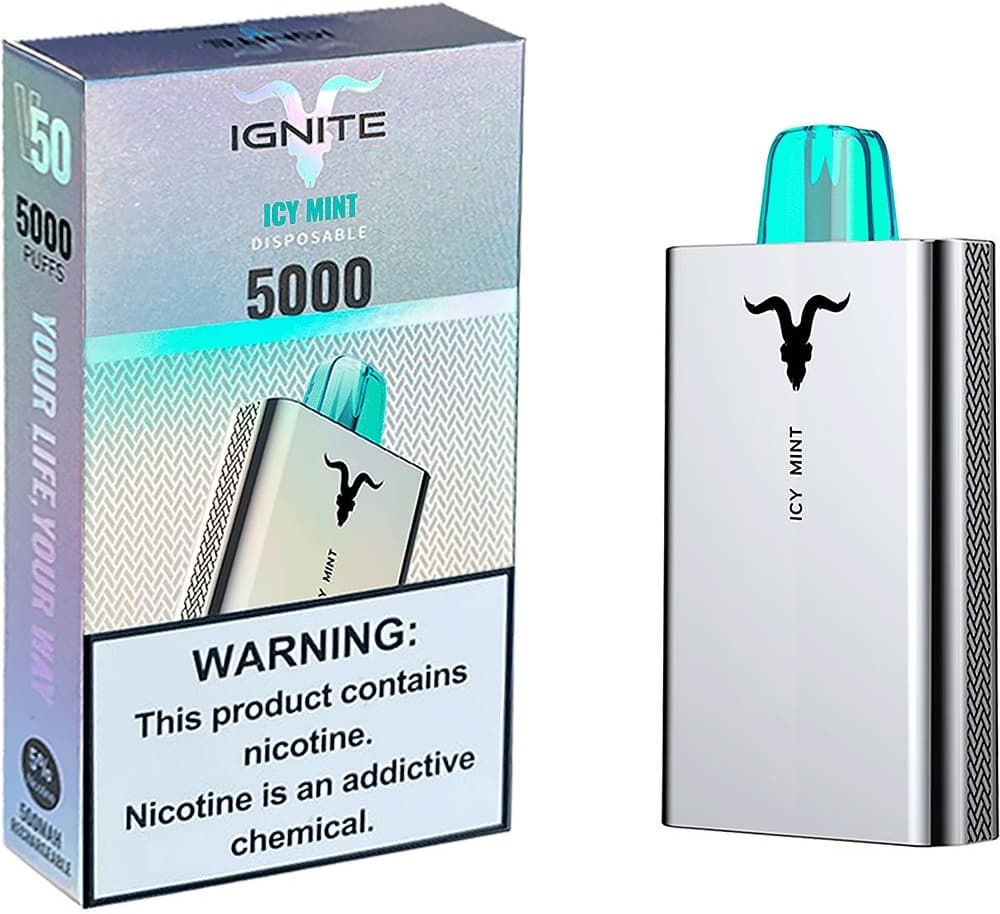 Vaper Descartável Ignite V50 5% Nicotina 5000 Puffs - Icy Mint