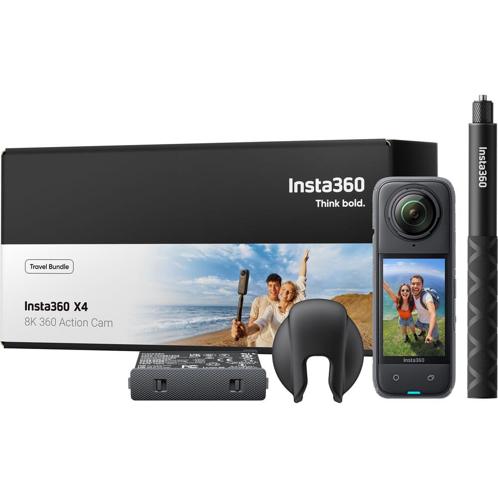 Câmera de Açao Insta360 X4 Travel Bundle 8K 360° - Black (CINSABMA)
