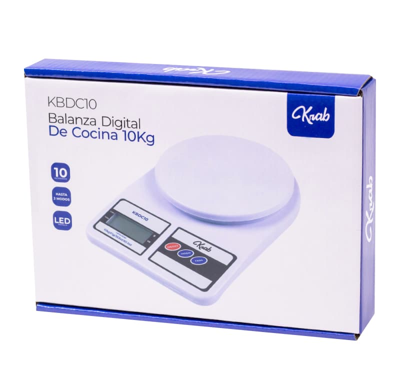 Balança Digital de Cocinha Krab KBDC10 - Branco 3