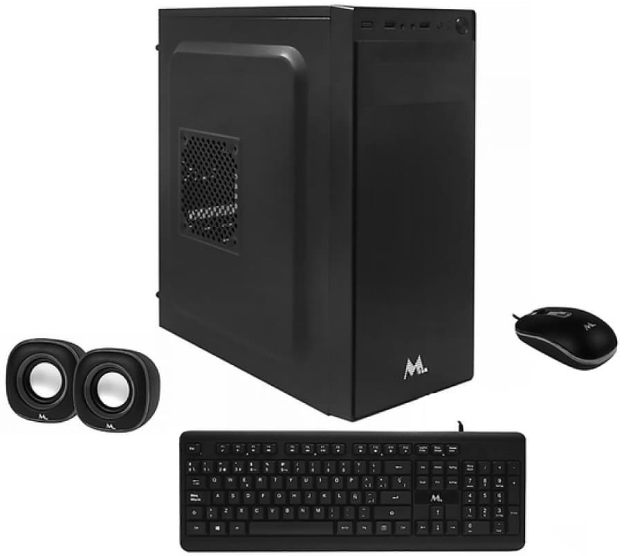 Kit Mtek Barebone DK05 Gabinete + Fonte + Speaker + Teclado + Mouse - Preto