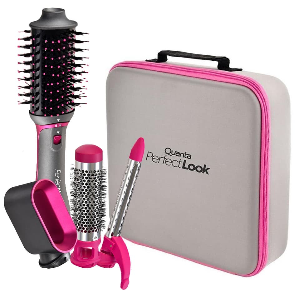 Kit Escova Secadora Quanta PerfectLook QTKCS7001 1300W 2V - Gray/Pink 1