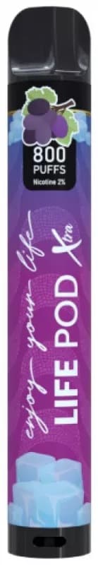 Vaper Life Pod Xtra 5% Nicotina 800 Puffs - Grape Ice