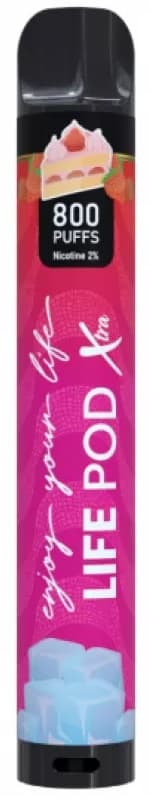 Vaper Life Pod Xtra 5% Nicotina 800 Puffs - Strawberry Cake
