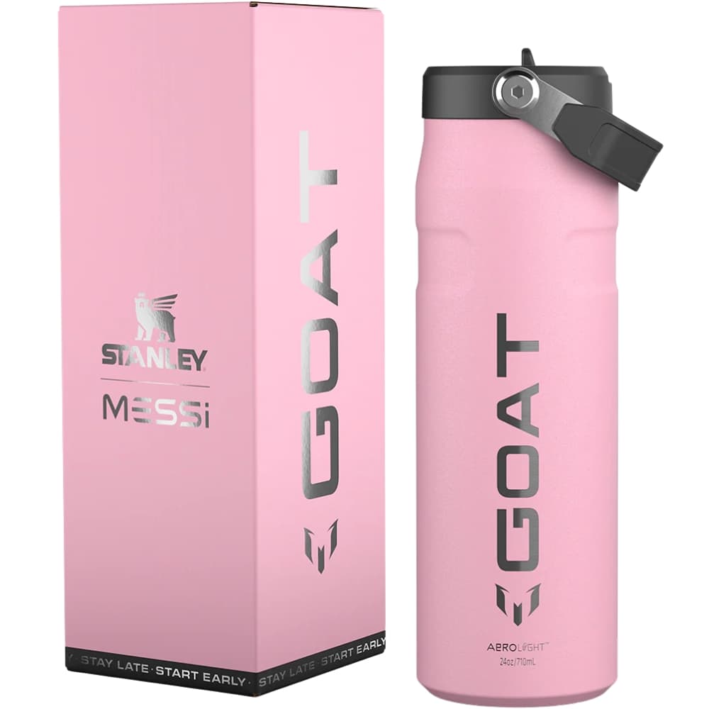 Garrafa Térmica Stanley × Messi Goat The Aerolight IceFlow Bottle Flip Straw 2.0 710mL - Pink 1