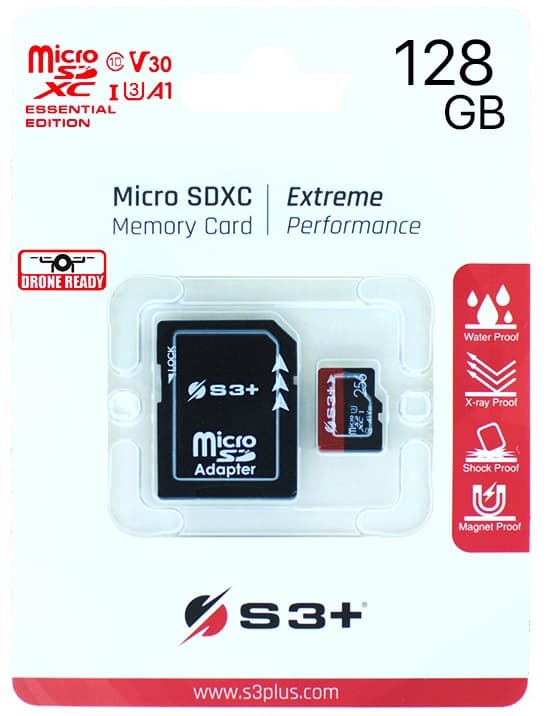 Memória Micro SD S3+ S3SDC10V30E 128GB Essential Edition