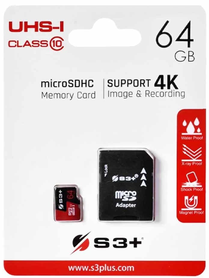 Memória Micro SD S3+ S3SDC10U1 64GB Class 10