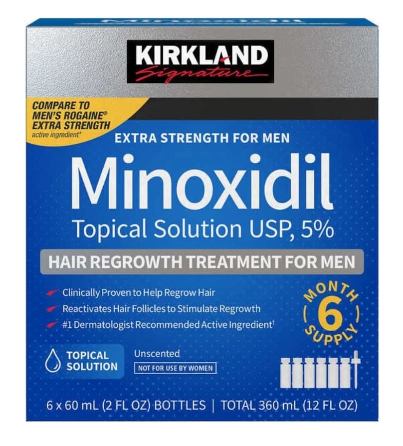 Solução Tópica Kirkland Minoxidil - 60ml (6 Unidades) 1