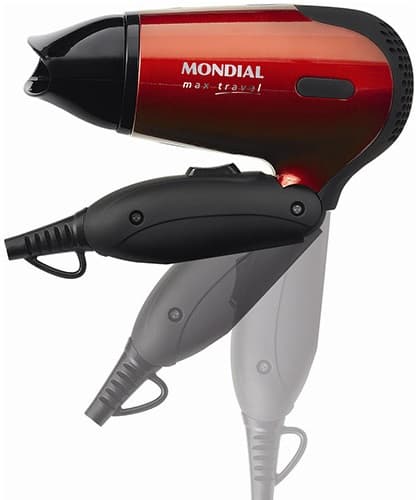 Secador de Cabelo Mondial Max Travel SC-10 1200W Bivolt - Vermelho/Preto 1
