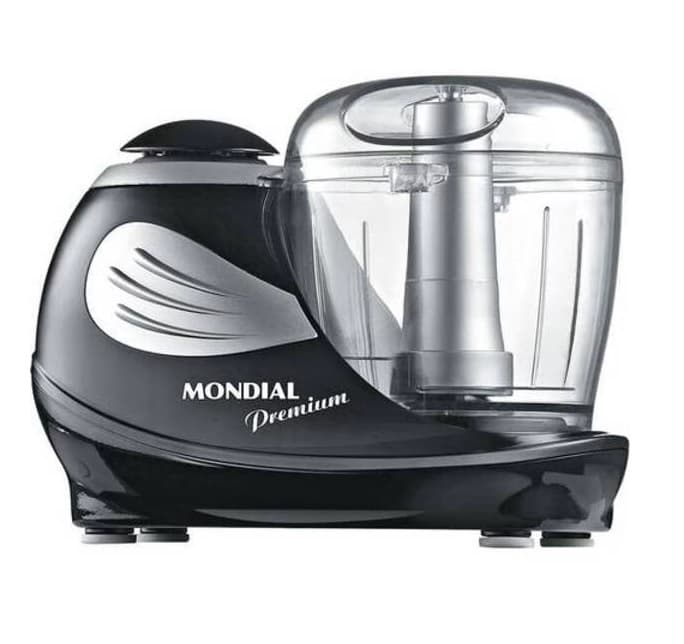 Mini Processador de Alimentos Mondial Premium MP-01-120W 220V - Preto/Prata
