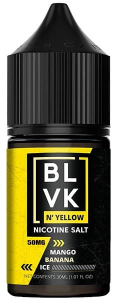 Essência Para Vaper BLVK N'Yellow Nicotine Salt Mango Banana Ice 50mg Nicotina - 30ml