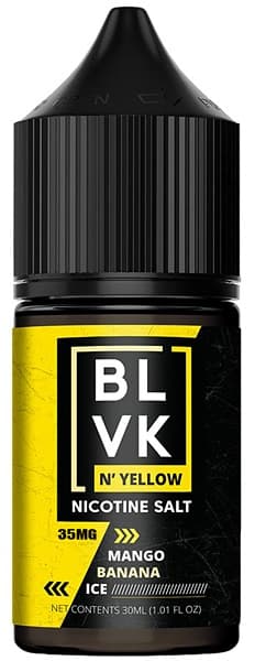 Essência para Vaper BLVK N'Yellow Nicotine Salt Mango Banana Ice 35mg Nicotina - 30ml