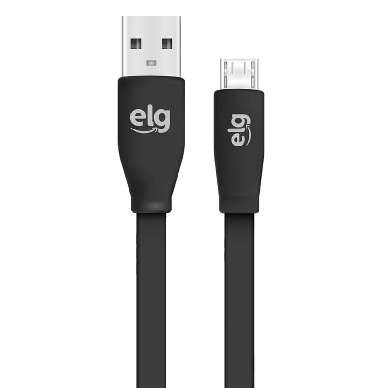 Cabo Micro USB ELG Flst EC510PT (1.25M) Preto 1