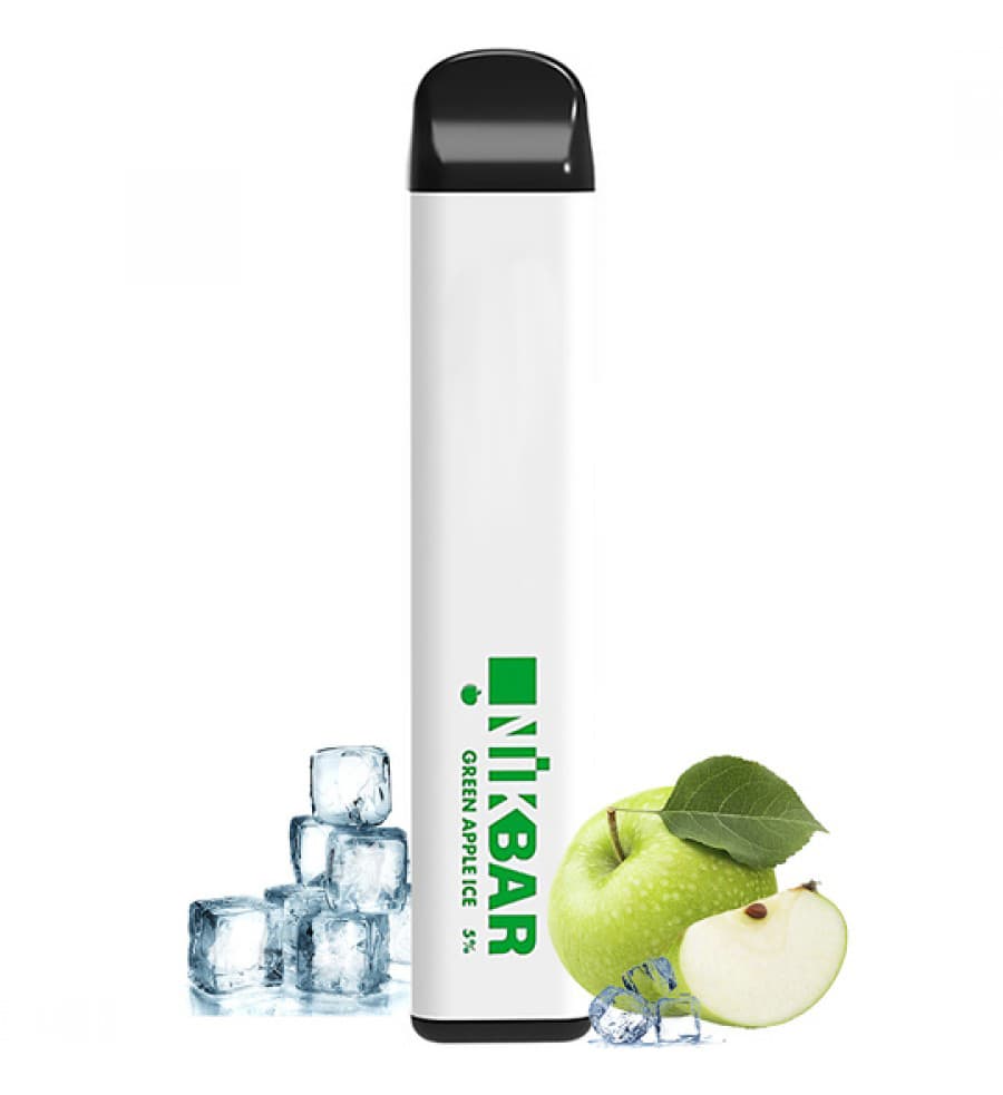 Vaper Descartável Nikbar 5% Nicotina 1500 Puffs - Green Apple Ice