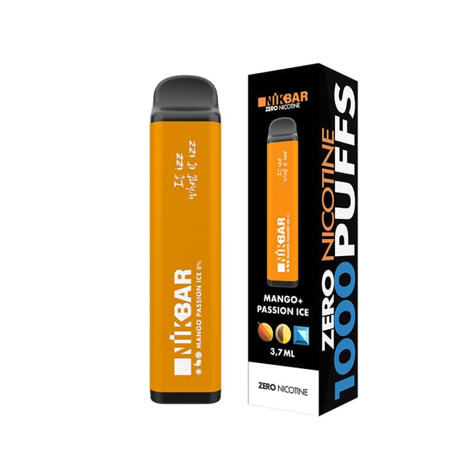 Vaper Descartável Nikbar Zero 0% Nicotina 1000 Puffs - Mango Passion Ice