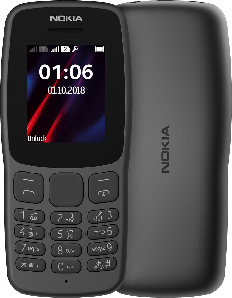 Celular Nokia 106 TA-1190 DS 4/4MB 1.77" - Preto