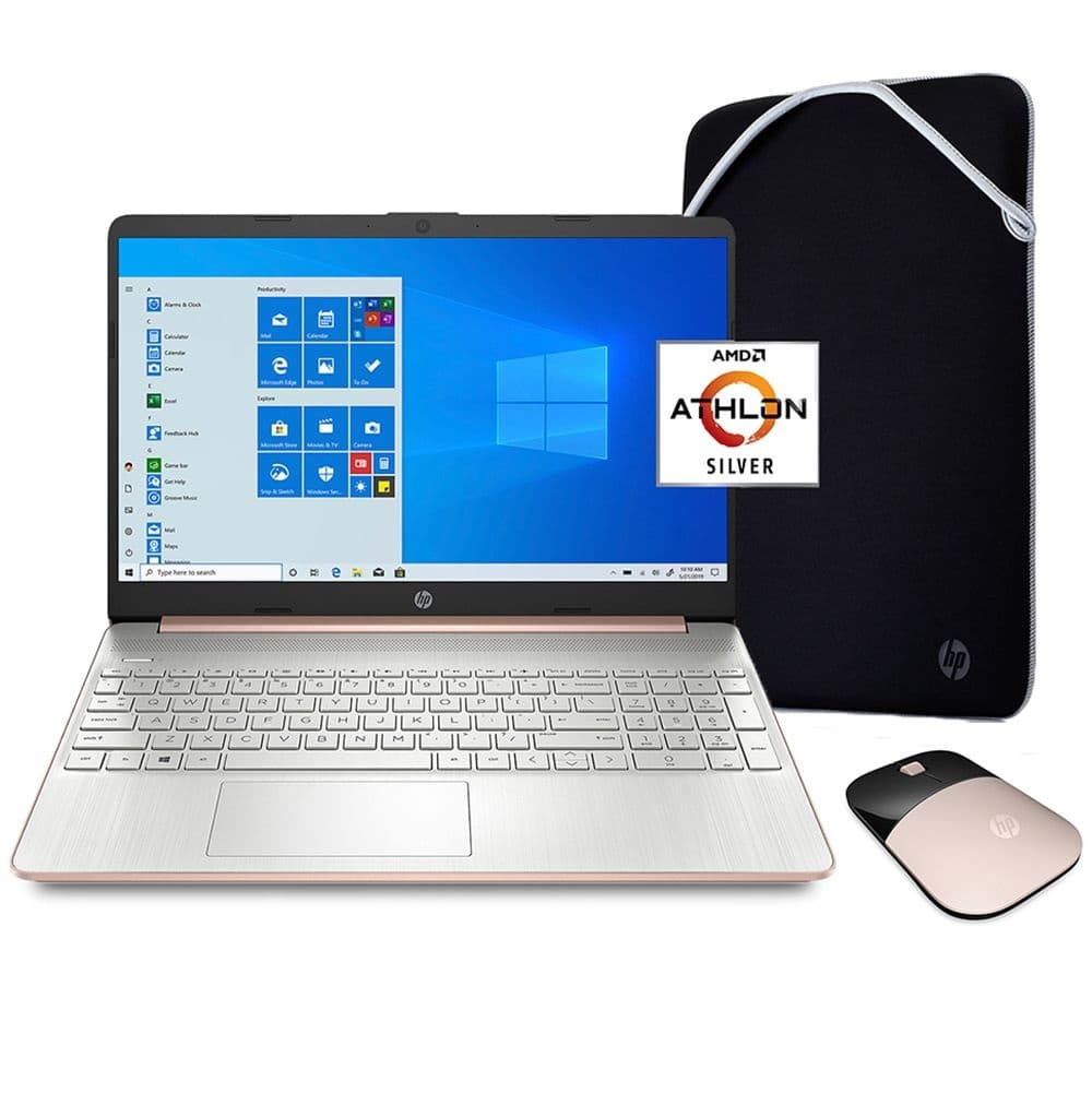 Notebook HP 15-ef1073wm 15.6" AMD Athlon 3050U 4/128GB SSD W10 - Rose Gold (Mouse + Funda HP) 3
