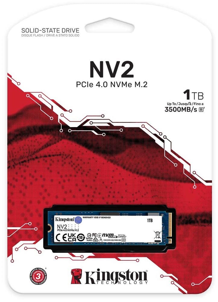 SSD NV2 M.2 PCIe 4.0 NVMe Kingston 1TB (SNV2S/1000G) 3