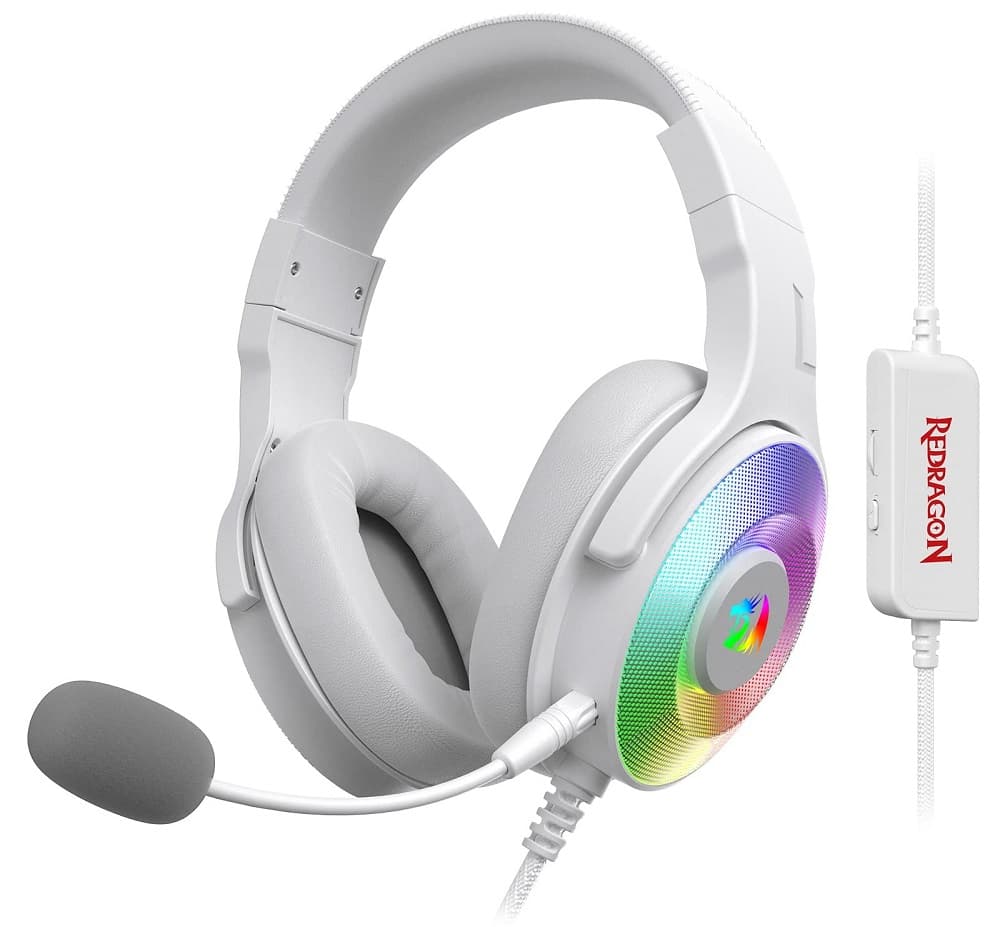 Fone de ouvido Redragon Gaming H350WRGB-1 Pandora 2 - Branco