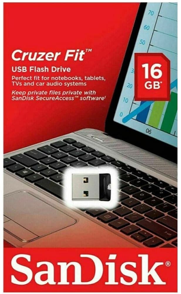 Pendrive SanDisk Cruzer Fit SDCZ33-016G-G35 16GB - Preto 1