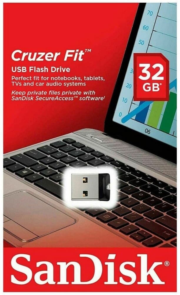 Pendrive SanDisk Cruzer Fit SDCZ33-032G-G35 32GB - Preto 1