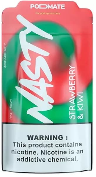 Essência para Vape Nasty PodMate Strawberry Kiwi 50mg Nicotina - 30ml