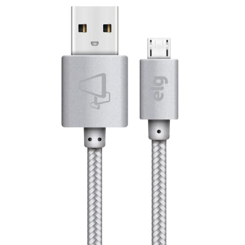 Cabo Micro USB ELG Nylon M510BS (1m) Prata 1