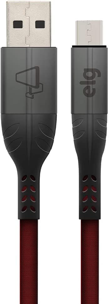 Cabo Micro USB ELG Canvas M510RD (1m ) Preto/Vermelho 1
