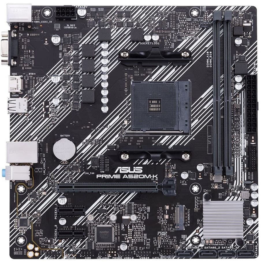 Placa Mãe Asus Prime A520M-K AM4 90MB1500-M0EAY0 1