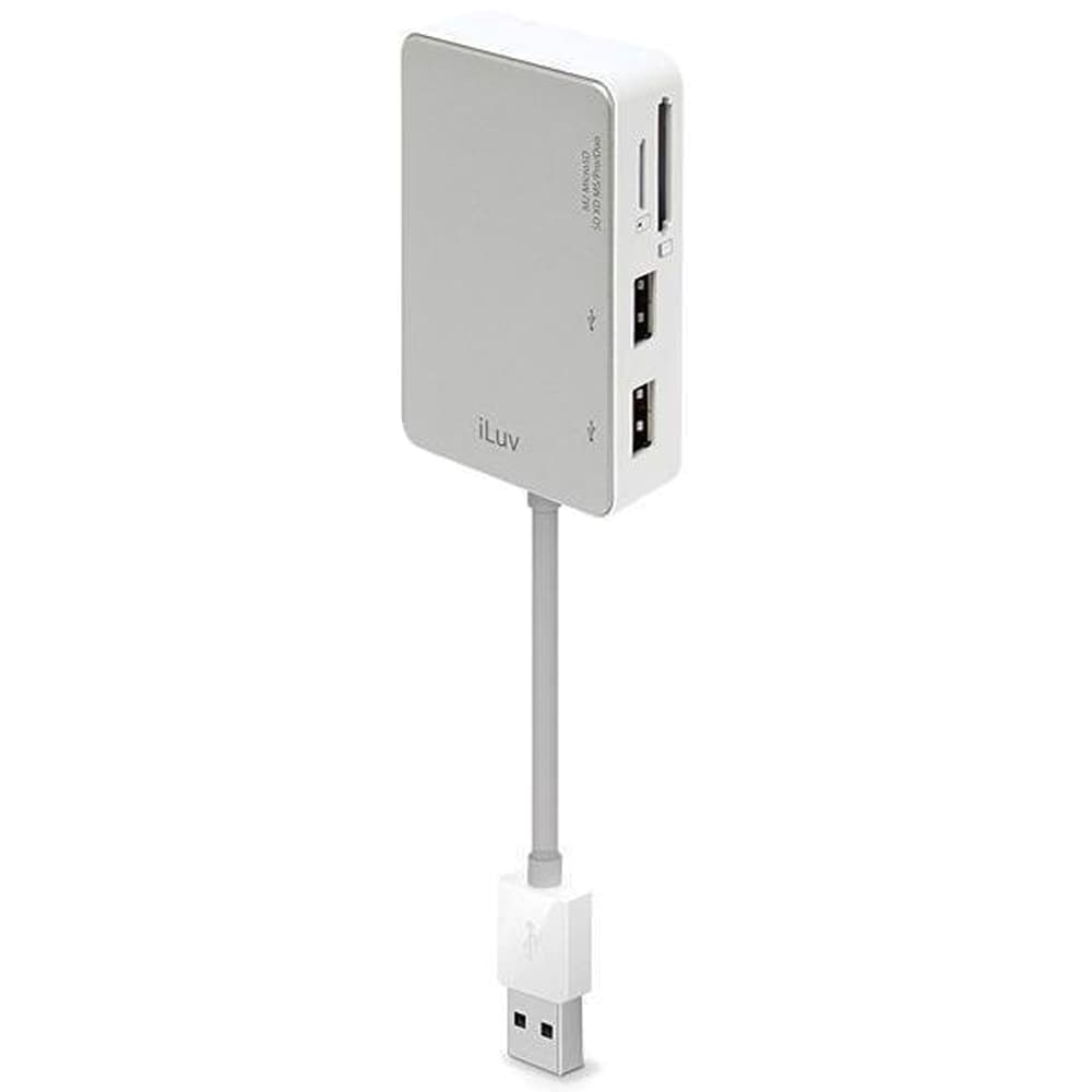 HUB USB iLuv ICB718 com 2 Portas/Leitor de Cartão SD - Branco/Cinza 1