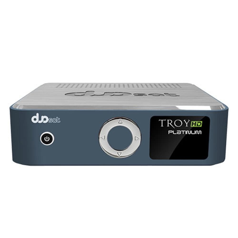 Receptor FTA DuoSat Troy Platinum Full HD com Wi-Fi/2 LNB/HDMI/Bivolt - Azul/Prata