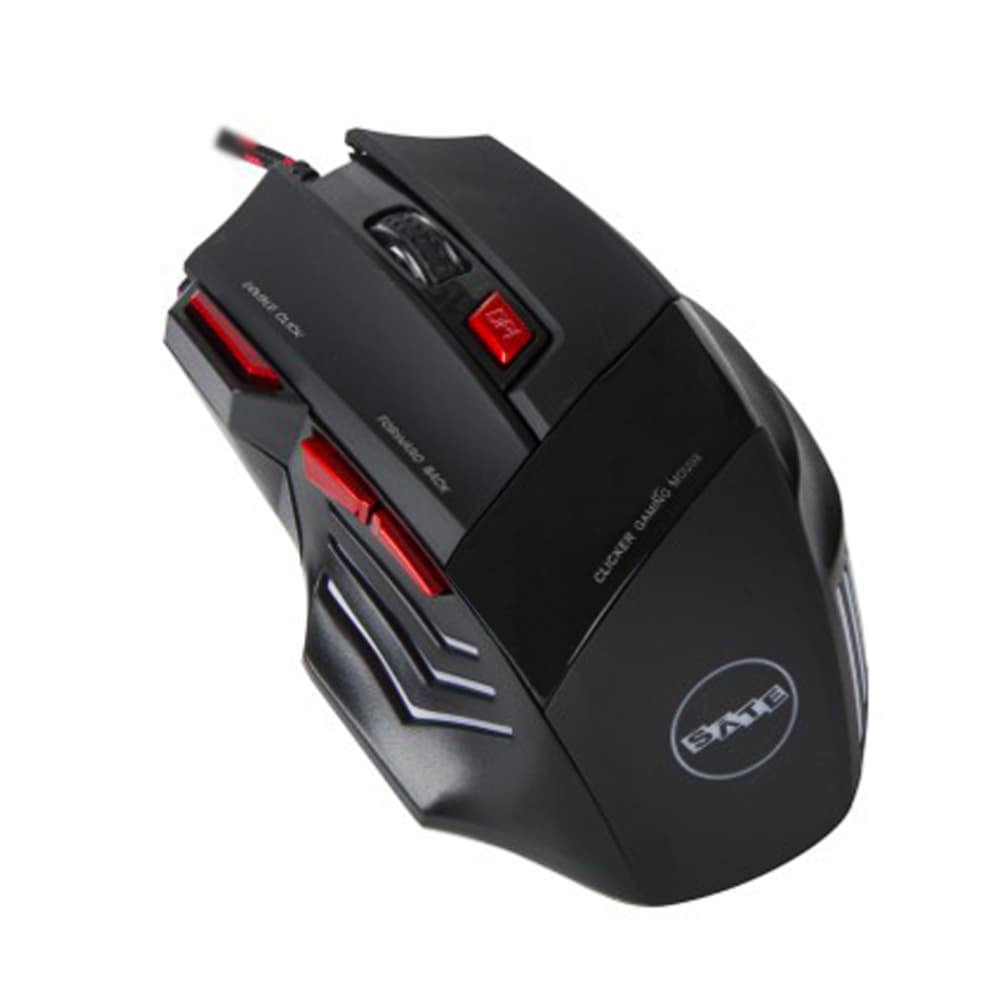 Mouse Óptico Satellite A-56 com 3.200 DPI/7 Botões/USB - Preto/Vermelho 1
