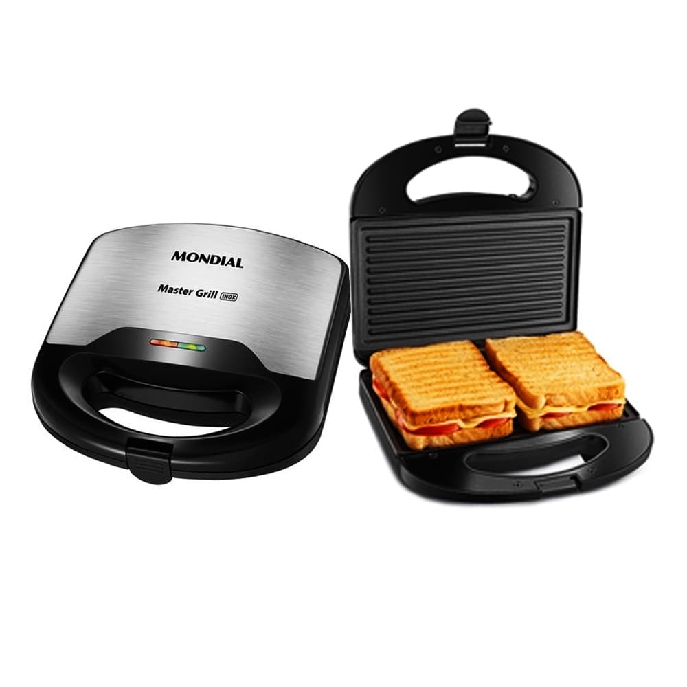 Sanduicheira Mondial Master Grill Inox S-20 220V - Preto/Prata 1