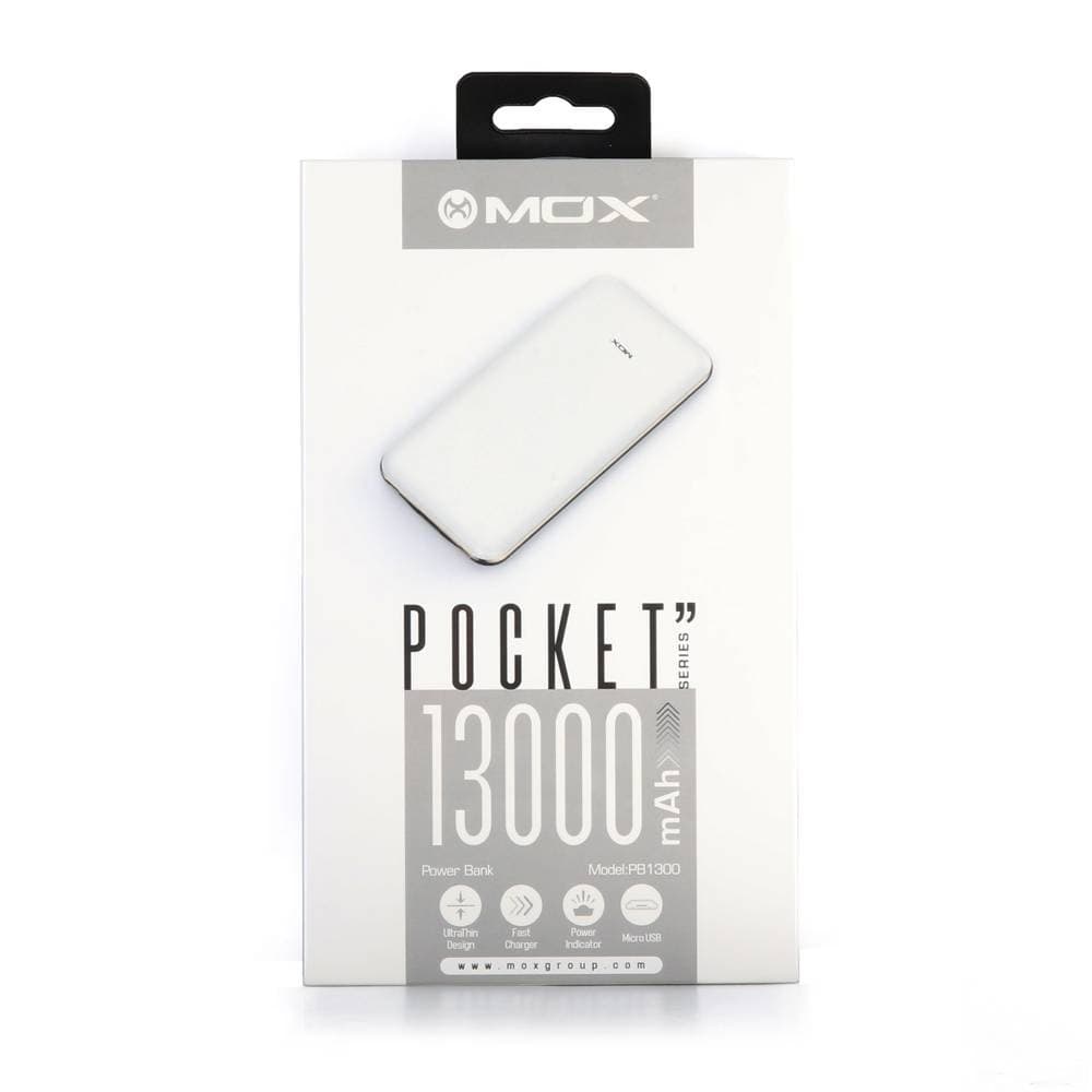Carregador Portátil MOX PB1300 de 13.000 mAh - Branco 1