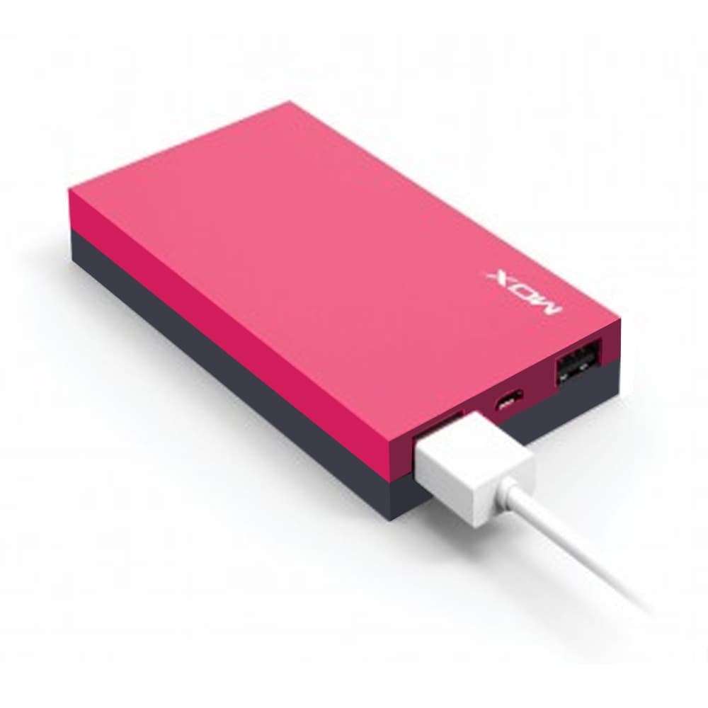 Carregador Portátil MOX MO-P1240 de 12.000 mAh com 2 Saídas USB - Rosa 1