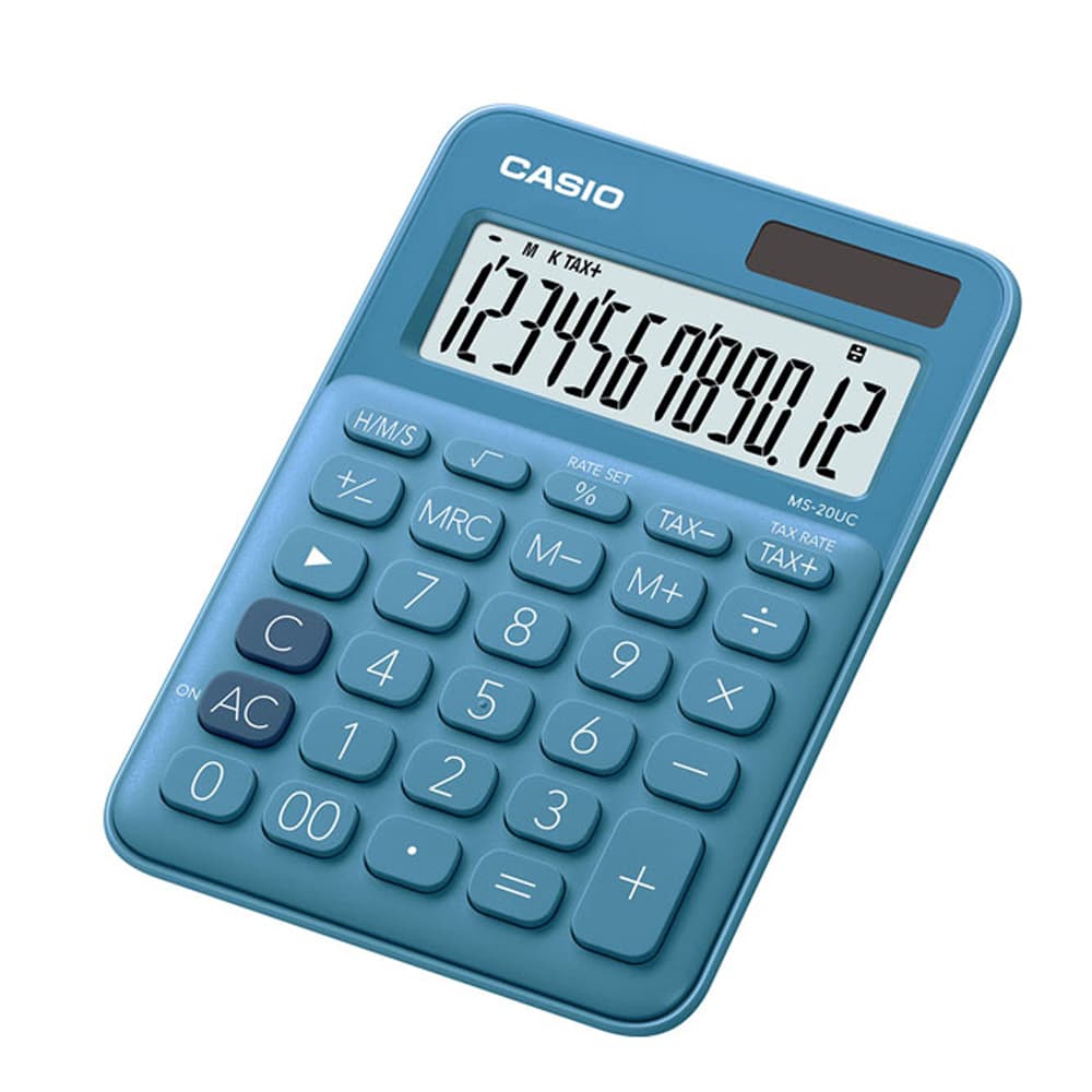 Calculadora Casio MS-20UC-BU de 12 Dígitos/a Pilha - Azul 1