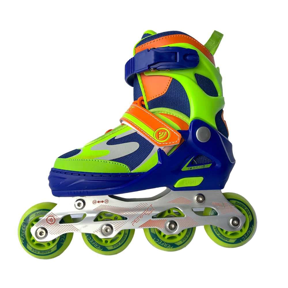 Rollers Perfect Sports SS-159A Nº 31-34 com Sistema ABEC 7 - Azul/Verde 1